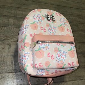 BIOWORLD - Pastel Colored Peach Milk Mini Backpack w/ Zipper Pouch and Straps!